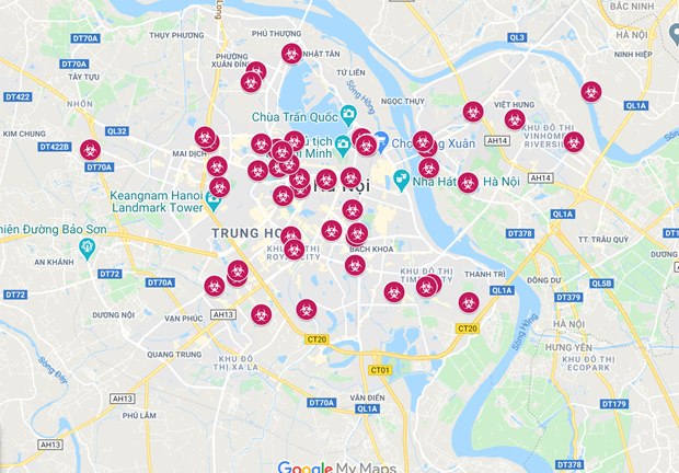 Google Maps gây hoang mang khi chia sẻ bản đồ dịch Covid-19 tại Hà Nội