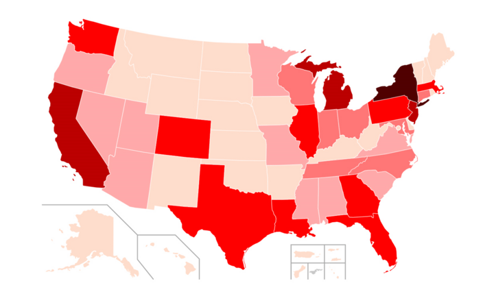 Hơn 140.000 người mắc Covid-19 tại Mỹ, cứ mỗi phút có thêm 3,6 ca nhiễm mới