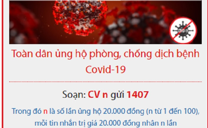Hơn 105 tỷ đồng từ tin nhắn ủng hộ phòng chống Covid-19
