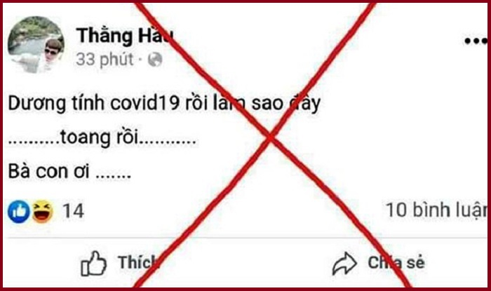 Facebooker tự nhận 'dương tính Covid-19 rồi, làm sao đây' bị phạt 10 triệu đồng