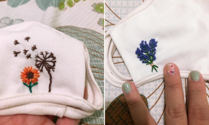 Chị em nội trợ đua nhau khoe khẩu trang thêu tay độc đáo mùa dịch