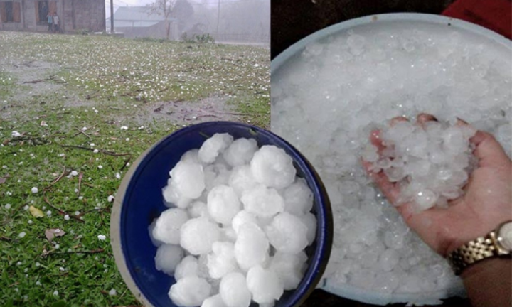Video: Mưa đá lần đầu xuất hiện ở TP Lào Cai