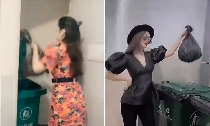 Trào lưu mới trên mạng: Trang điểm, ăn diện như nữ hoàng để đi... đổ rác