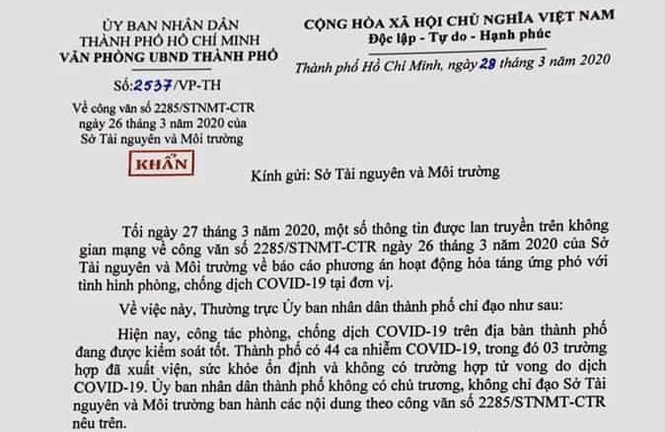 TP.HCM kỷ luật Phó giám đốc sở ký văn bản gây hoang mang dư luận
