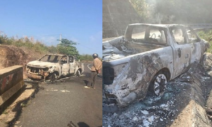 Nghi vấn thi thể trong xe bán tải cháy trơ khung là bí thư xã ở Lâm Đồng