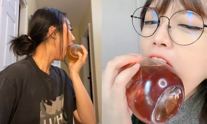 Trào lưu gặm chai nước táo phát ra tiếng động làm điên đảo cộng đồng mạng