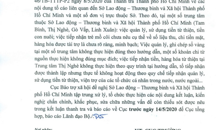 Yêu cầu Sở LĐTB&XH TP.HCM báo cáo việc cán bộ 'ăn chia' 760 triệu đồng