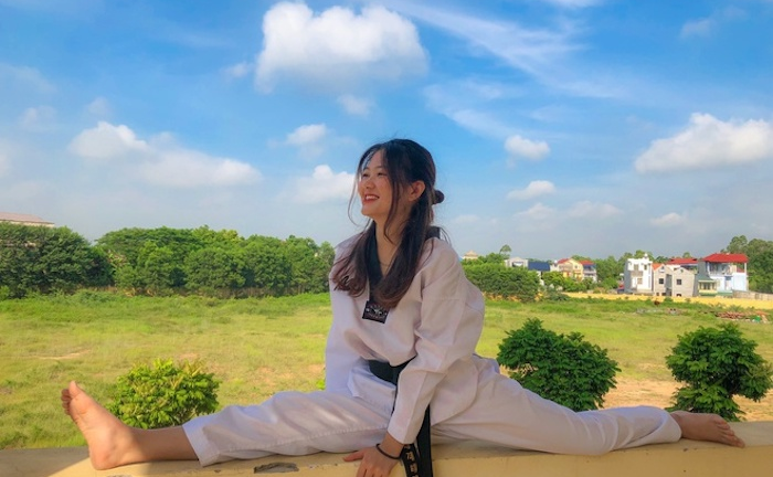 Nữ sinh Đại học Kinh tế quốc dân xinh đẹp, đam mê taekwondo