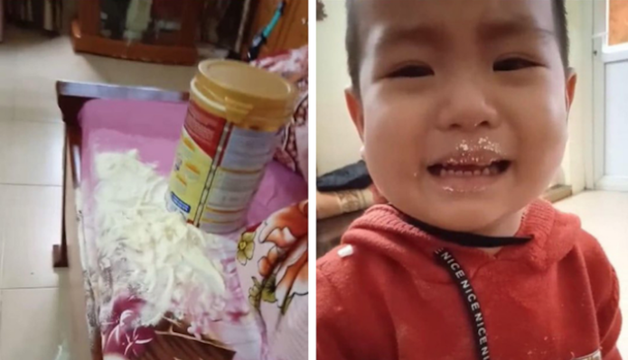 Cảnh tượng 'hãi hùng' khi nhờ chồng trông con