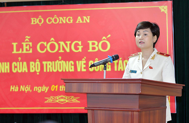 Bổ nhiệm nữ Thiếu tướng giữ chức Cục trưởng thuộc Bộ Công an