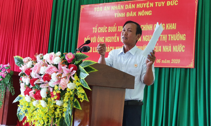 Công khai xin lỗi vợ chồng bị kết án oan tại Đắk Nông