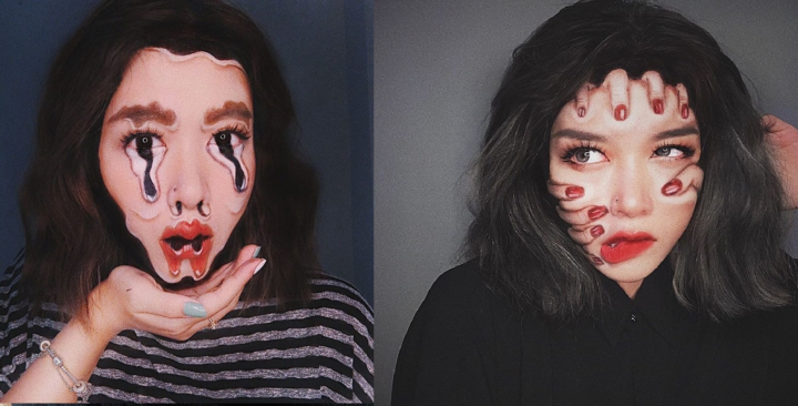 Loạt tác phẩm hoạ mặt kỳ dị của cô gái Việt khiến dân mạng choáng ngợp