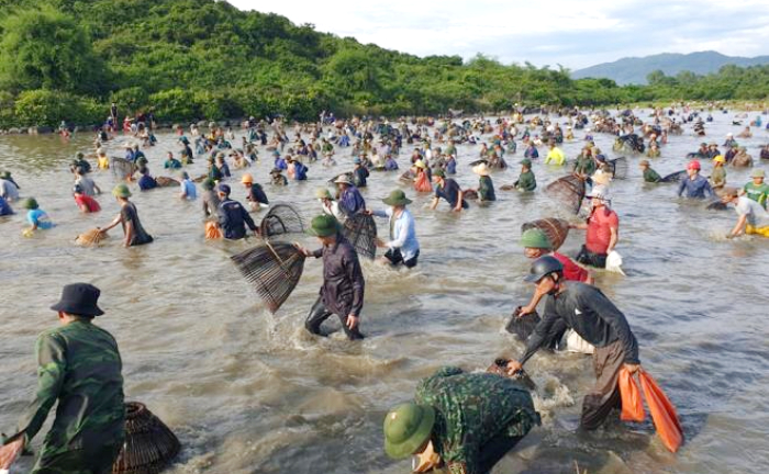 Hàng trăm người dân Hà Tĩnh đội nắng, lao xuống đầm Vực tìm vận may
