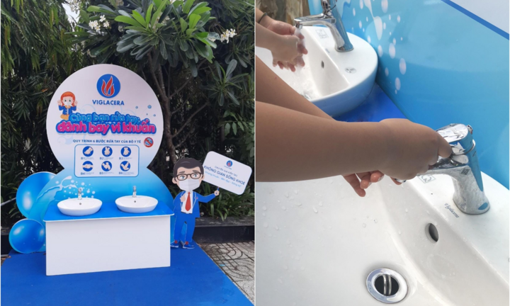 Viglacera lắp đặt miễn phí 10 trạm rửa tay tại các trường tiểu học TP.HCM