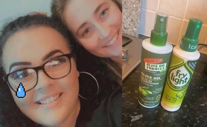 2 cô gái ăn dầu xả tóc cả tuần, tưởng dầu olive