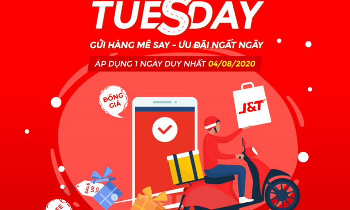 Ngày Red Tuesday (4/8) của J&T Express với siêu khuyến mãi