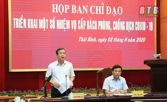 Hủy chuyến công tác, lãnh đạo tỉnh Thái Bình họp khẩn chống dịch COVID-19
