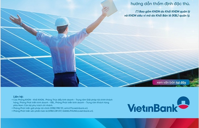 VietinBank đồng hành cùng doanh nghiệp trong các dự án điện mặt trời mái nhà