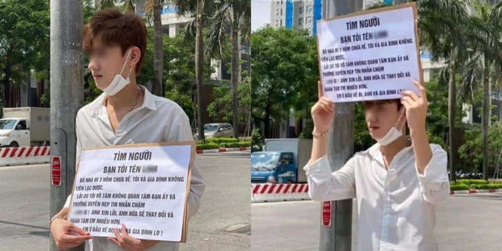 Chàng trai giơ biển tìm bạn gái bỏ nhà đi khiến dân mạng tranh cãi