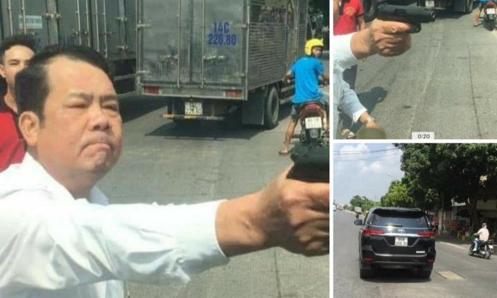 Nghi vấn xin vượt không được, tài xế rút súng đe dọa người đi đường