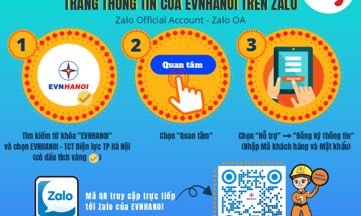 EVNHANOI ra mắt trang Zalo nhằm phục vụ khách hàng sử dụng điện