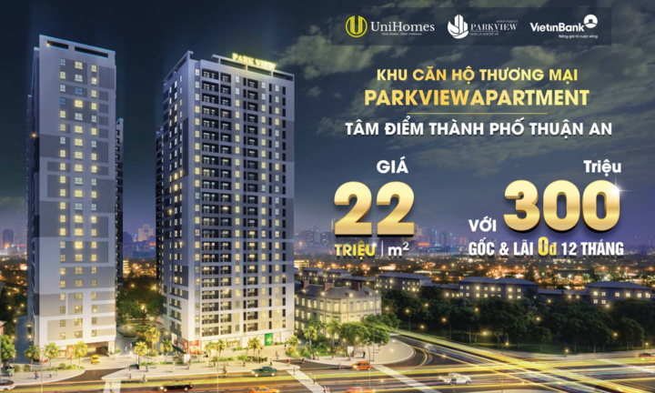 Đầu tư sinh lời với dự án căn hộ thương mại Parkview Apartment