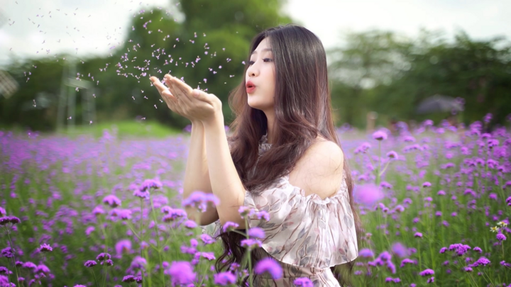 Giới trẻ Hà Nội thỏa sức tạo dáng giữa cánh đồng hoa oải hương thảo ngập sắc tím