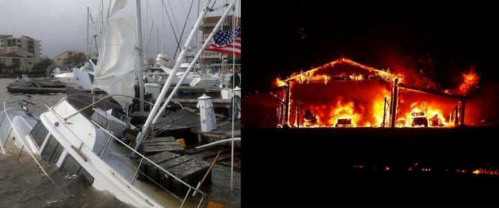 Mỹ: Lũ lụt tấn công Bờ Đông, cháy rừng khủng khiếp ở Bờ Tây