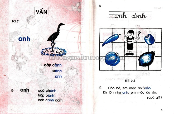 Hình ảnh sách Tiếng Việt lớp 1 năm 1996