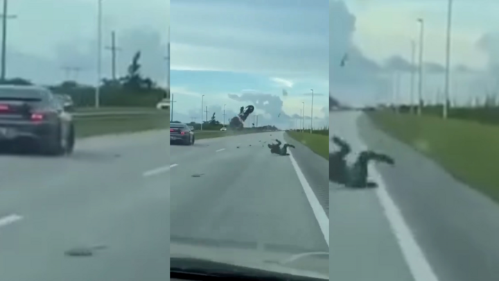 Clip: Bốc đầu thách thức ô tô, tài xế xe máy ngã lộn nhiều vòng trên đường 