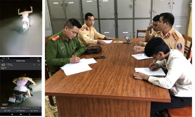 Phạt 9 triệu đồng nam thanh niên mặc váy hồng buông 2 tay điều khiển xe máy