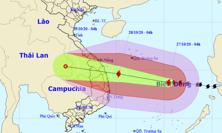 Bão số 9 đi vào vùng biển Đà Nẵng đến Phú Yên, giật cấp 17