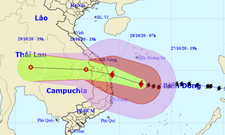 Cường độ bão số 9 không giảm nhiều khi đổ bộ Đà Nẵng - Phú Yên