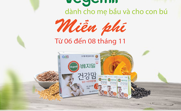 Dùng thử sữa hạt Vegemil cho mẹ dáng thon, con luôn khỏe