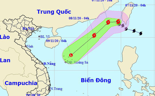 Bão số 11 suy yếu trên Biển Đông
