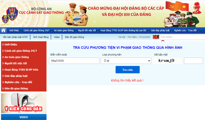 Tra cứu ô tô bị phạt nguội thế nào?