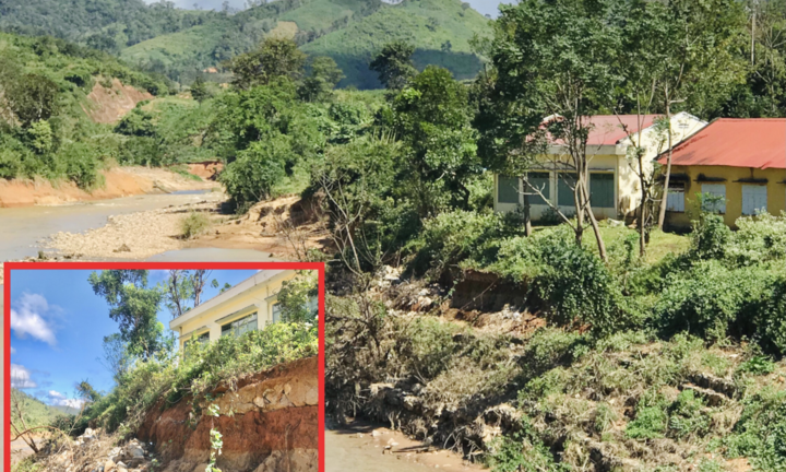 Sợ trường vắt vẻo bên sông bị mưa lũ 'nuốt chửng', cô trò khăn gói về nhà rông