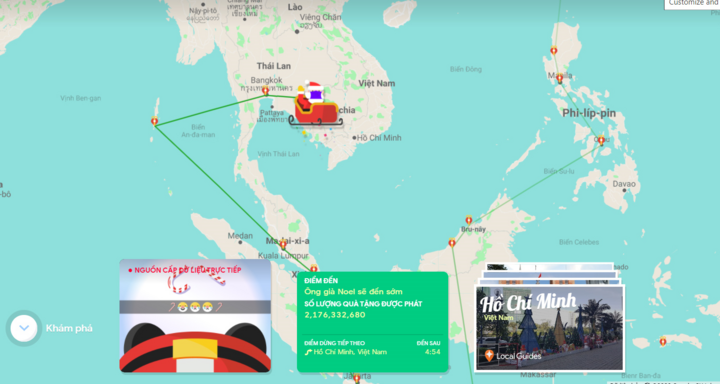 Theo chân ông già Noel: Santa Claus đang ở đâu, đã phát được bao nhiêu món quà?
