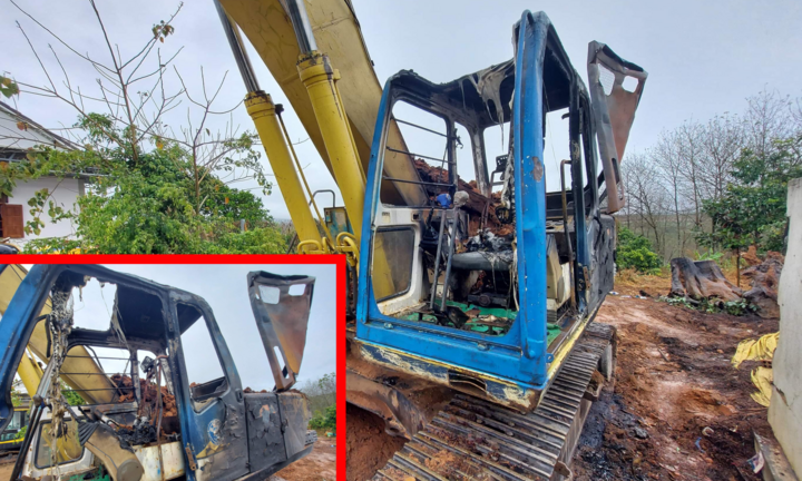 Bị kẻ gian thiêu rụi máy múc gần 1 tỷ đồng ngay ngày giáp Tết