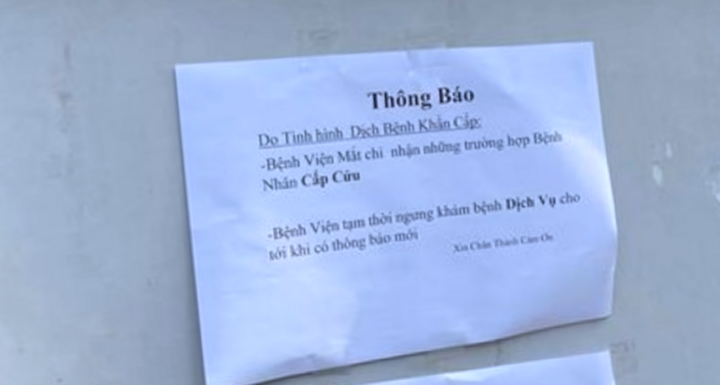 Bệnh viện Mắt TP.HCM tạm ngưng khám bệnh vì COVID-19