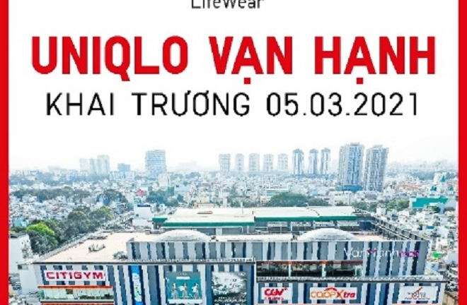 Cửa hàng UNIQLO Vạn Hạnh khai trương vào thứ Sáu, ngày 5/3