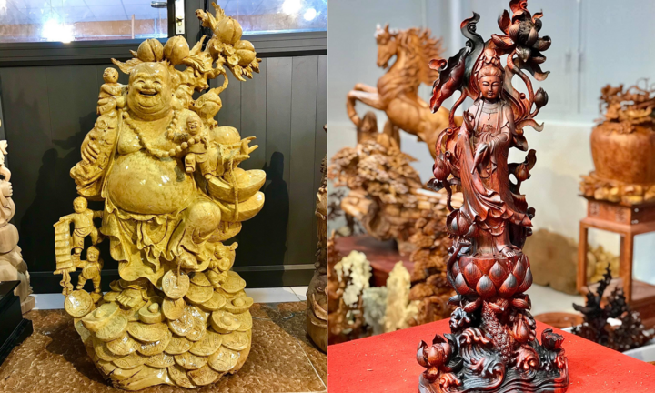 Tượng gỗ Trung Kiên: Các nghệ nhân điêu khắc tượng gỗ bằng cả tấm lòng