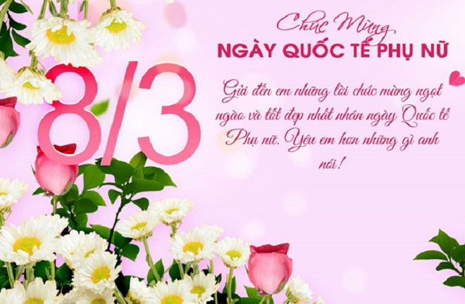Thiệp chúc mừng 8/3 đẹp cho ngày Quốc tế Phụ nữ