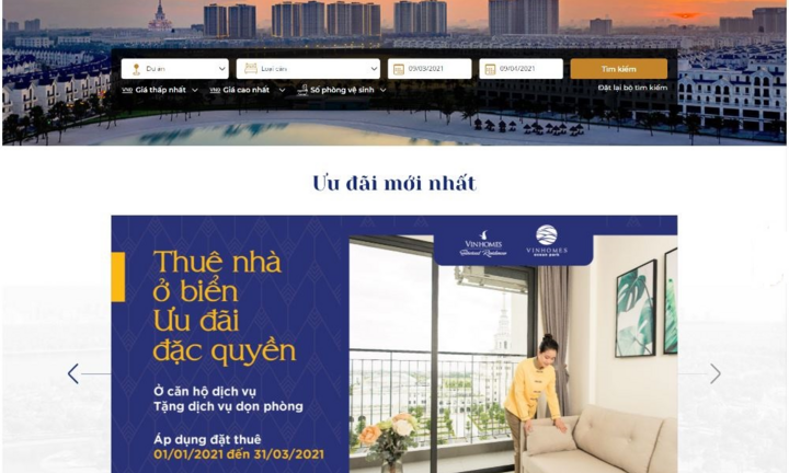 Vinhomes ra mắt sàn giao dịch thuê nhà trực tuyến