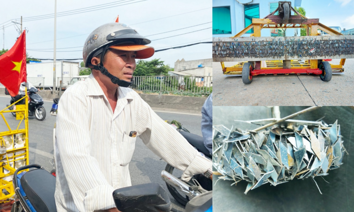 Chuyện về người đàn ông chạy xe ôm suốt 15 năm hút đinh trên quốc lộ