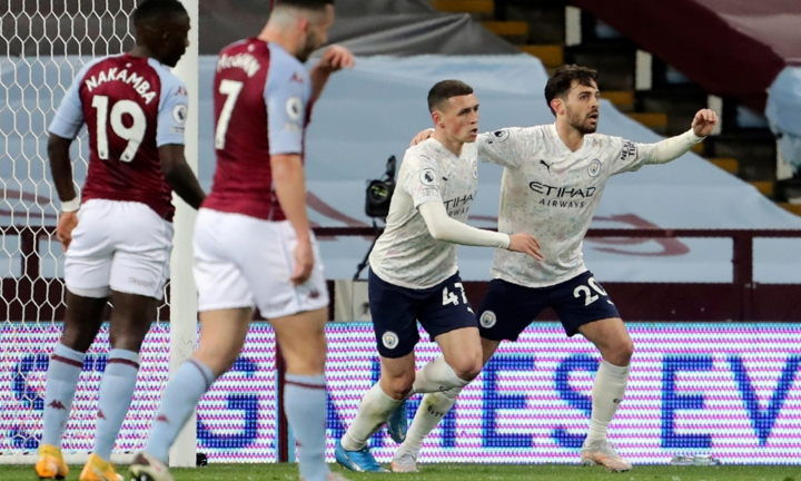 Thắng Aston Villa, Man City tiến sát chức vô địch Ngoại hạng Anh
