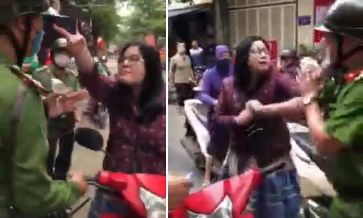 Người phụ nữ tự xưng là công an, cắn cảnh sát sau vi phạm giao thông