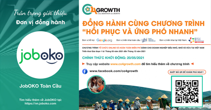 JobOKO đồng hành cùng Co4Growth hỗ trợ doanh nghiệp 'Vượt bão COVID'