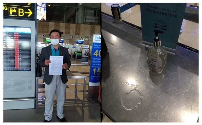 Cảng hàng không quốc tế Nội Bài bác tin dùng nước lã làm dung dịch sát khuẩn