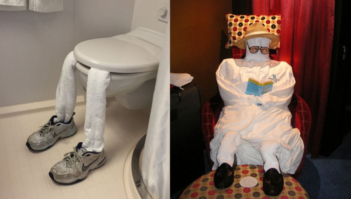 Nghệ thuật gấp khăn tắm 'đỉnh cao' khiến khách nhận phòng muốn bỏ chạy